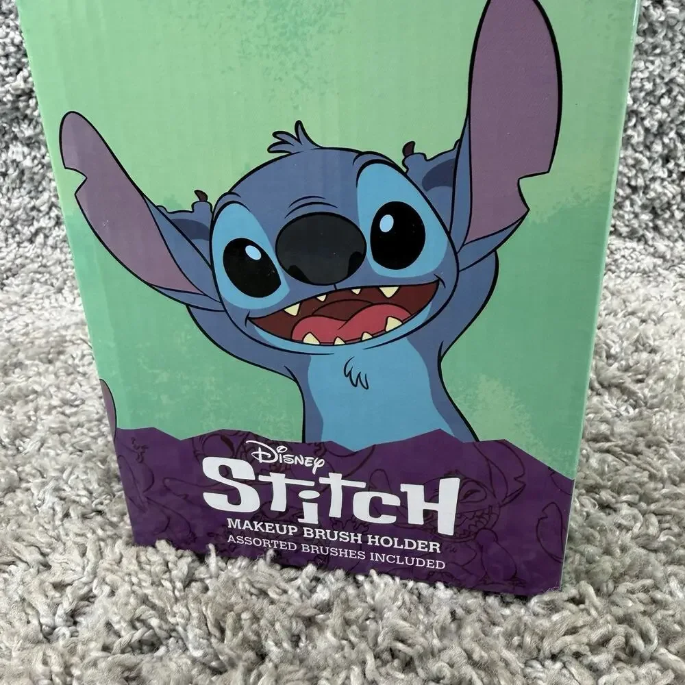 Disney Lilo & Stitch Make Up Brush Holder Pineapple Jar Cosmetic Brush Set New